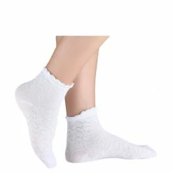Allegra K Women 10 Pack Hearts Embroidery Cotton Stringy Selvedge Cuff Ankle Socks Accessories