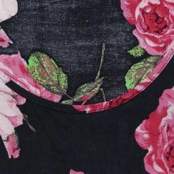 Allegra K Floral Prints Keyhole Chiffon Sleeveless Tank Top Women