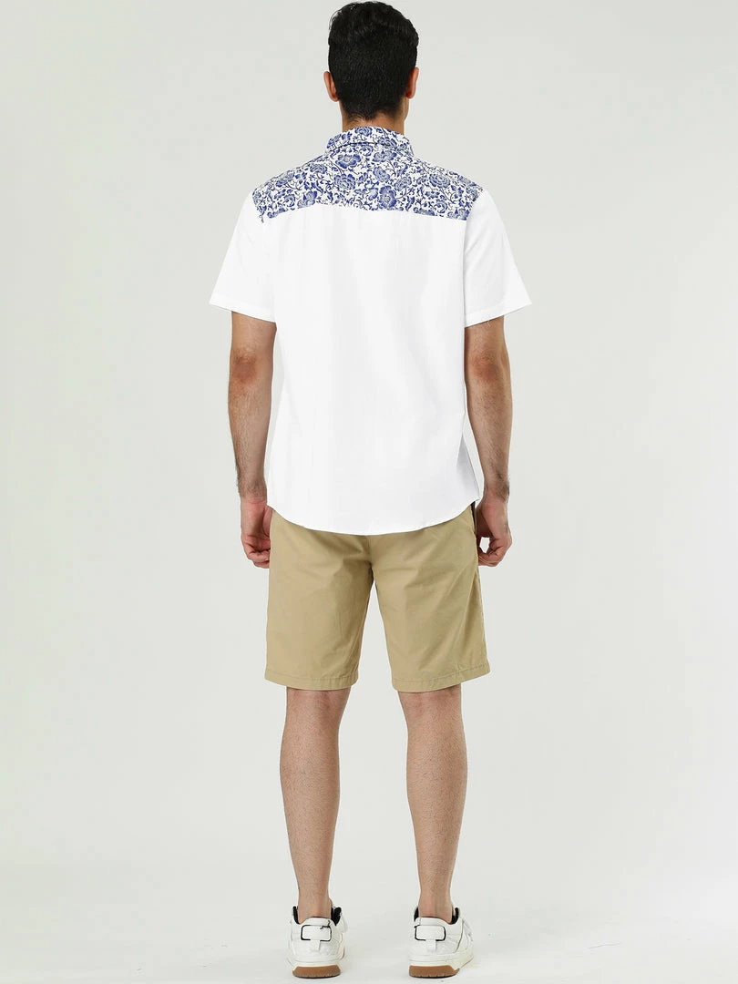 Allegra K 1310 8838 Men Summer Floral Print Pocket Short Sleeve Button Down Hawaiian Shirt 16 Allegra K 1310 8838 Men Summer Floral Print Pocket Short Sleeve Button Down Hawaiian Shirt