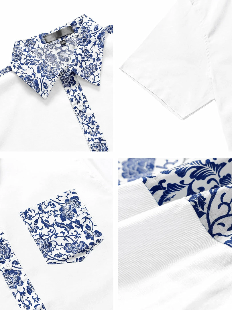 Allegra K 1310 8838 Men Summer Floral Print Pocket Short Sleeve Button Down Hawaiian Shirt 17 Allegra K 1310 8838 Men Summer Floral Print Pocket Short Sleeve Button Down Hawaiian Shirt