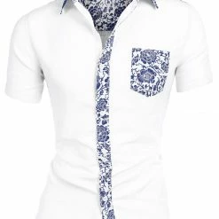 Allegra K 1310 8838 Men Summer Floral Print Pocket Short Sleeve Button Down Hawaiian Shirt 72 Allegra K 1310 8838 Men Summer Floral Print Pocket Short Sleeve Button Down Hawaiian Shirt