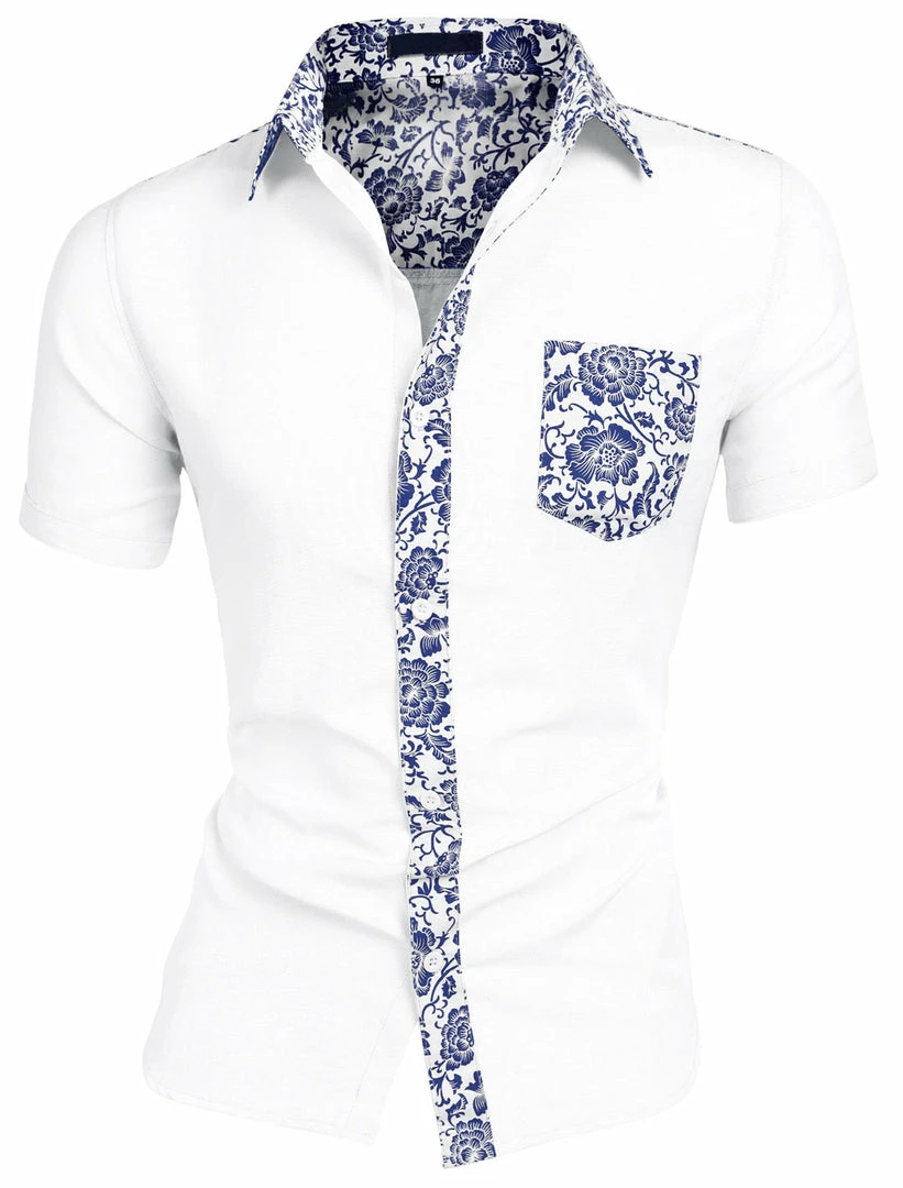 Allegra K 1310 8838 Men Summer Floral Print Pocket Short Sleeve Button Down Hawaiian Shirt 11 Allegra K 1310 8838 Men Summer Floral Print Pocket Short Sleeve Button Down Hawaiian Shirt