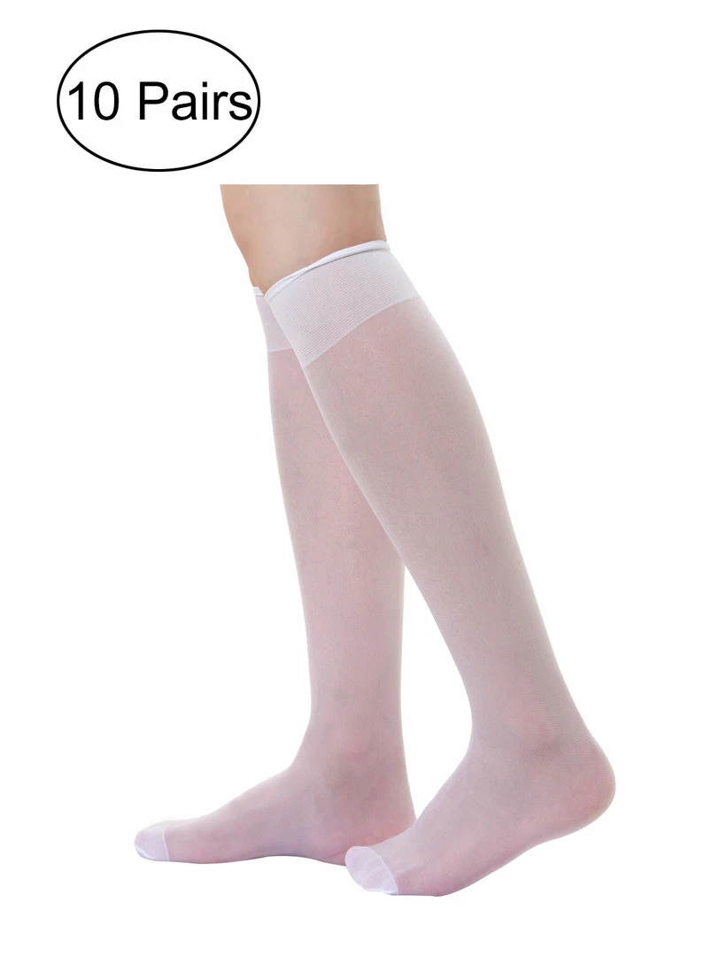 Allegra K Women 10 Pack Silky Knee High Sheer Reinforced Toe Socks Stockings 20 Allegra K Women 10 Pack Silky Knee High Sheer Reinforced Toe Socks Stockings