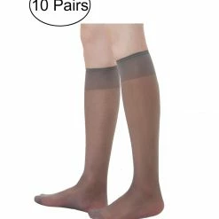 Allegra K Women 10 Pack Silky Knee High Sheer Reinforced Toe Socks Stockings 40 Allegra K Women 10 Pack Silky Knee High Sheer Reinforced Toe Socks Stockings