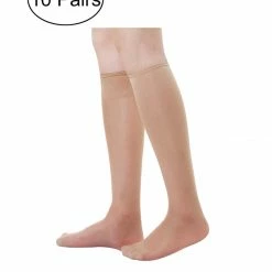 Allegra K Women 10 Pack Silky Knee High Sheer Reinforced Toe Socks Stockings 35 Allegra K Women 10 Pack Silky Knee High Sheer Reinforced Toe Socks Stockings