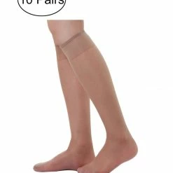Allegra K Women 10 Pack Silky Knee High Sheer Reinforced Toe Socks Stockings 30 Allegra K Women 10 Pack Silky Knee High Sheer Reinforced Toe Socks Stockings
