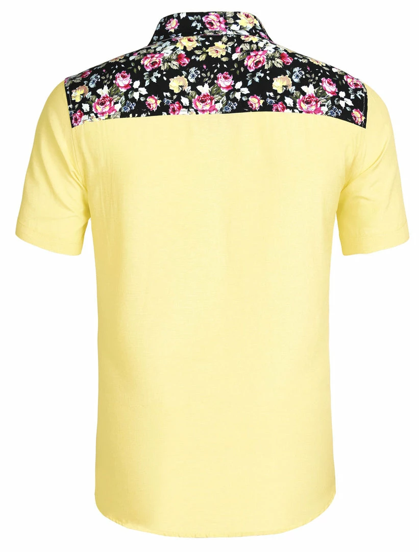 Allegra K 1310 8838 Men Summer Floral Print Pocket Short Sleeve Button Down Hawaiian Shirt 6 Allegra K 1310 8838 Men Summer Floral Print Pocket Short Sleeve Button Down Hawaiian Shirt