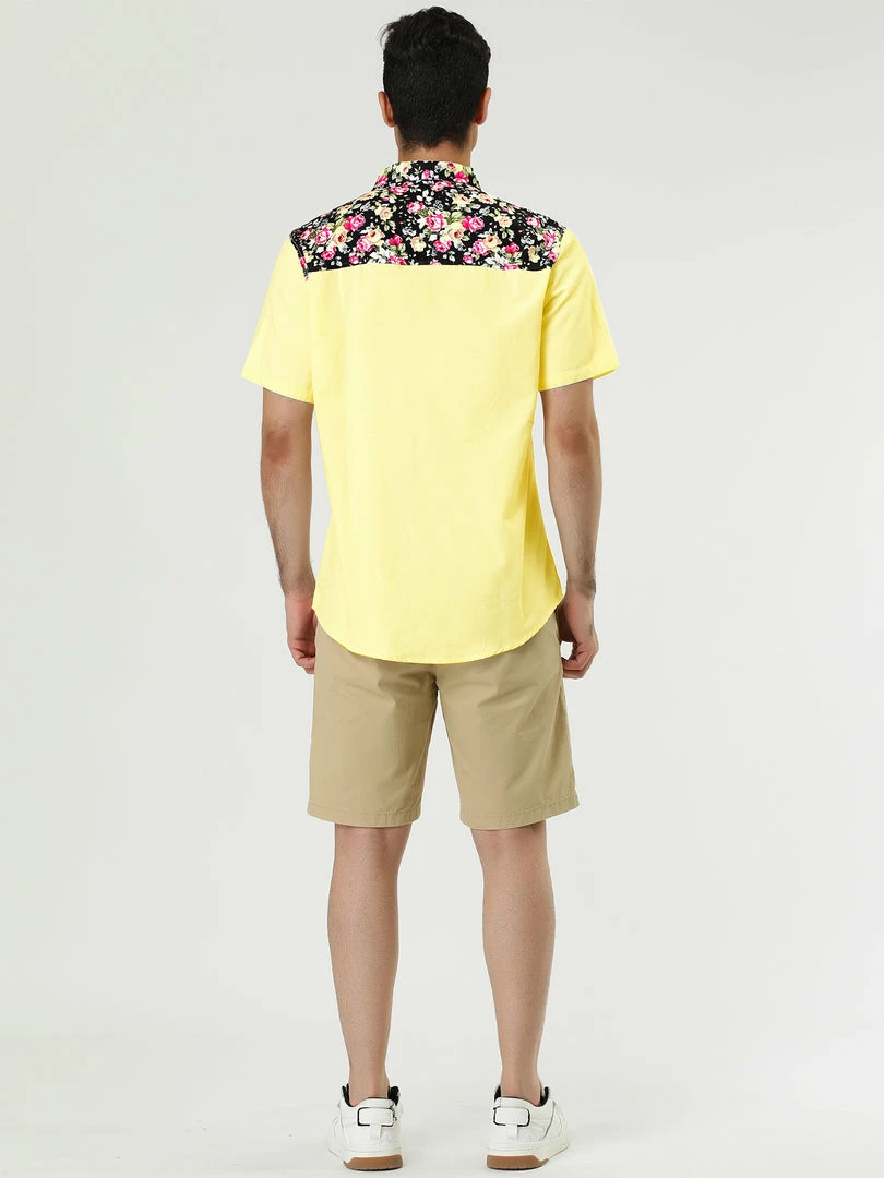 Allegra K 1310 8838 Men Summer Floral Print Pocket Short Sleeve Button Down Hawaiian Shirt 9 Allegra K 1310 8838 Men Summer Floral Print Pocket Short Sleeve Button Down Hawaiian Shirt