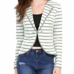 Women Allegra K Shawl Collar Blazer With Hook-eye Closure