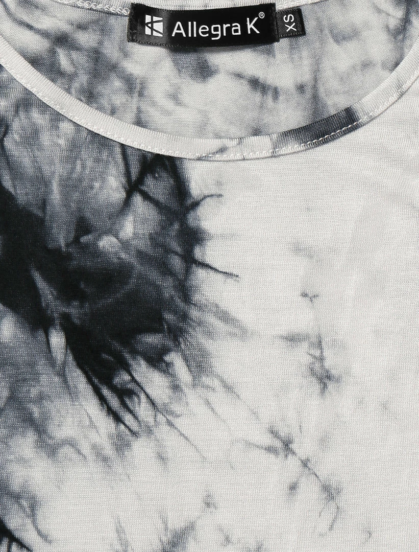 Allegra K Long Sleeves Round Neck Tie-Dye Handkerchief Hem Shirt Women 17 Allegra K Long Sleeves Round Neck Tie-Dye Handkerchief Hem Shirt Women