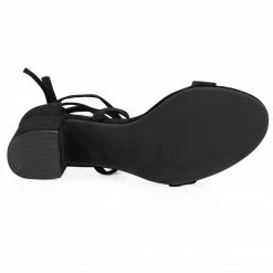 Allegra K Women's Lace Up Mid Chunky Heeled Sandals 44 Allegra K Women's Lace Up Mid Chunky Heeled Sandals