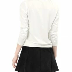 Women Allegra K Cat Prints Crew Neck Long Sleeves Top Shirt 35 Women Allegra K Cat Prints Crew Neck Long Sleeves Top Shirt