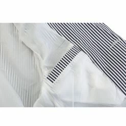 Allegra K HZ150510 Men Notched Lapel Single Breasted Slim Fit Stripes Blazer