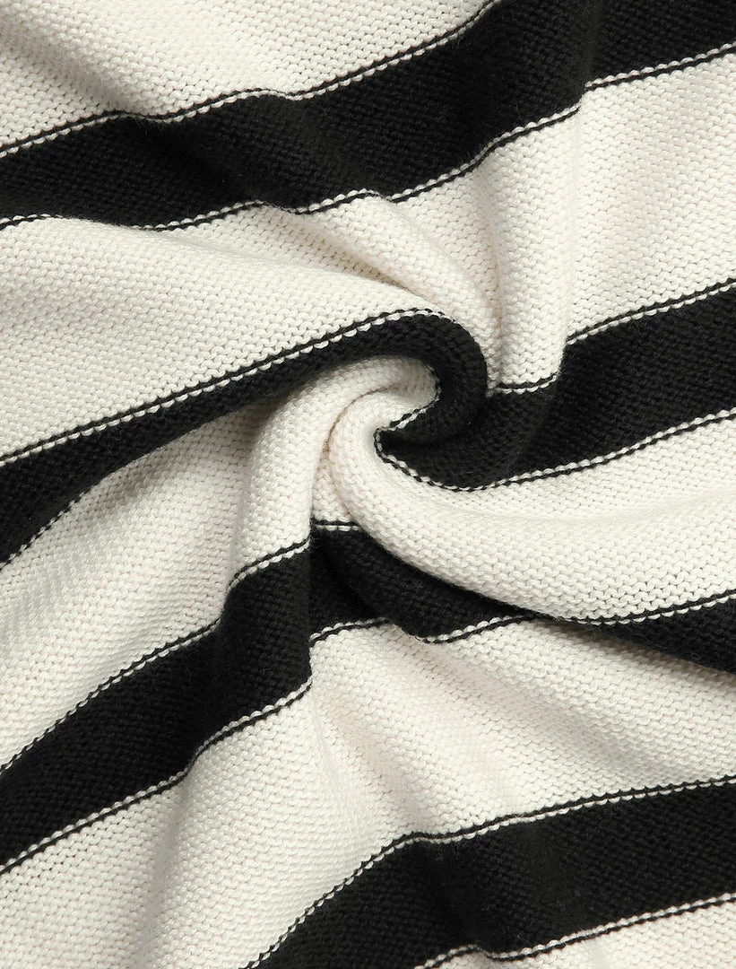 Allegra K Long Sleeves Drop Shoulder Loose Striped Sweater Women 22 Allegra K Long Sleeves Drop Shoulder Loose Striped Sweater Women