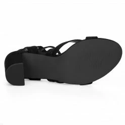 Allegra K Women Open Toe Crisscross Lace Up Chunky Heel Sandals 89 Allegra K Women Open Toe Crisscross Lace Up Chunky Heel Sandals