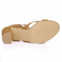 Allegra K Women Open Toe Crisscross Lace Up Chunky Heel Sandals 96 Allegra K Women Open Toe Crisscross Lace Up Chunky Heel Sandals