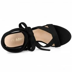 Allegra K Women Open Toe Crisscross Lace Up Chunky Heel Sandals 82 Allegra K Women Open Toe Crisscross Lace Up Chunky Heel Sandals
