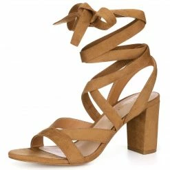 Allegra K Women Open Toe Crisscross Lace Up Chunky Heel Sandals 71 Allegra K Women Open Toe Crisscross Lace Up Chunky Heel Sandals