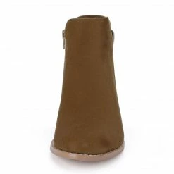 Allegra K Women's Buckle Tassel Low Chunky Heel Ankle Booties