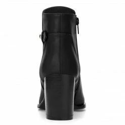 Allegra K Women's Round Toe Strap Block High Heel Ankle Bootie Shoes