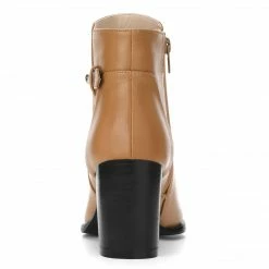 Allegra K Women's Round Toe Strap Block High Heel Ankle Bootie Shoes