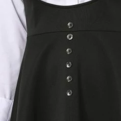 Allegra K Women Button Decor Flared Hem Above Knee Dress Suspender Skirt