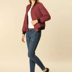 Allegra K Skyliner Down Bomber Jacket