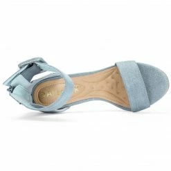 Allegra K Shoes BC0593 Women Block Heel Zipper Buckle Ankle Strap Sandals