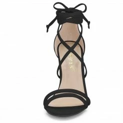 Allegra K YFL514-10 Women Open Toe Stiletto Heel Lace Up Dress Sandals Shoes