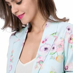 Women Allegra K Notched Lapel Open Front Blazer In Floral Print 109 Women Allegra K Notched Lapel Open Front Blazer In Floral Print