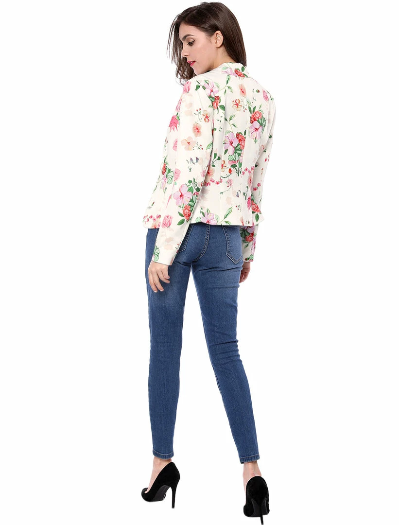 Women Allegra K Notched Lapel Open Front Blazer In Floral Print 49 Women Allegra K Notched Lapel Open Front Blazer In Floral Print