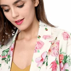 Women Allegra K Notched Lapel Open Front Blazer In Floral Print 103 Women Allegra K Notched Lapel Open Front Blazer In Floral Print