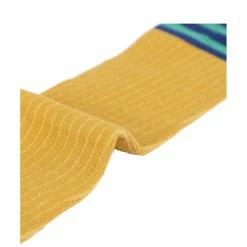 Allegra K Women Bar Striped Stretchy Soft Color Blocks Comfortable Cotton Crew Socks 6 Pairs Accessories