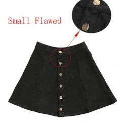 Allegra K Women's Faux Suede Single Breasted Front Button Mid Rise Mini A-Line Skirt