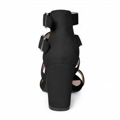 Allegra K Women Ankle Strap Cross Design Block Heel Sandals Shoes 40 Allegra K Women Ankle Strap Cross Design Block Heel Sandals Shoes