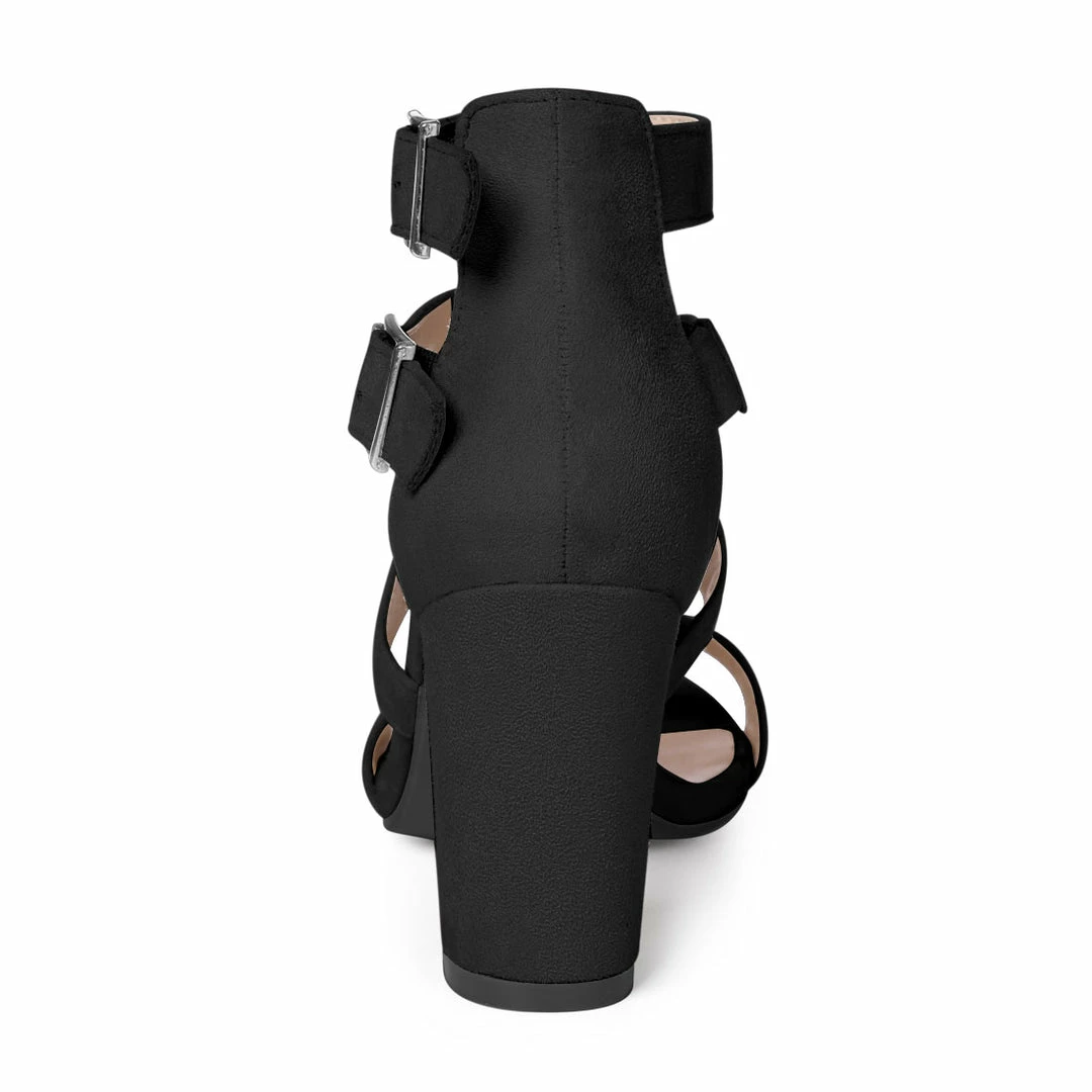 Allegra K Women Ankle Strap Cross Design Block Heel Sandals Shoes 20 Allegra K Women Ankle Strap Cross Design Block Heel Sandals Shoes