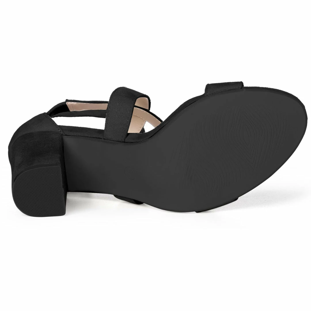 Allegra K Women Ankle Strap Cross Design Block Heel Sandals Shoes 22 Allegra K Women Ankle Strap Cross Design Block Heel Sandals Shoes