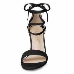 Allegra K Women's Tie Up Strappy Heels Chunky High Heels Sandal Shoes