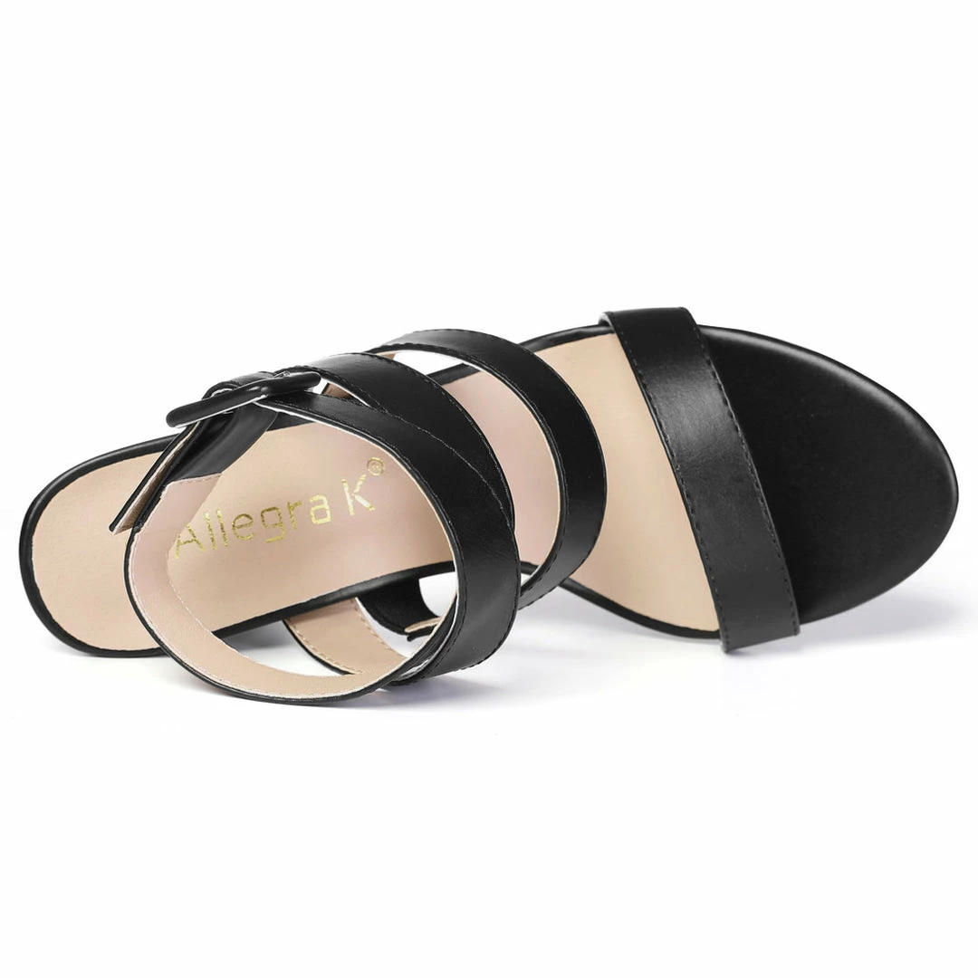 Allegra K YFL284-23 Women Crisscross Open Toe Block Heel Strappy Sandals Shoes 27 Allegra K YFL284-23 Women Crisscross Open Toe Block Heel Strappy Sandals Shoes