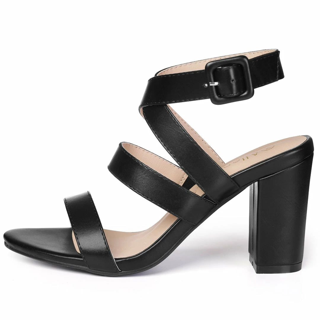 Allegra K YFL284-23 Women Crisscross Open Toe Block Heel Strappy Sandals Shoes 30 Allegra K YFL284-23 Women Crisscross Open Toe Block Heel Strappy Sandals Shoes