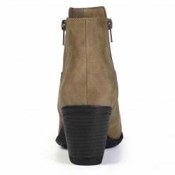 Allegra K Shoes Women's Round Toe Stacked Chunky Heel Zipper Ankle Boots