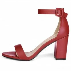 Allegra K Women's High Heels Ankle Strap Chunky Heel Sandals Shoes 78 Allegra K Women's High Heels Ankle Strap Chunky Heel Sandals Shoes