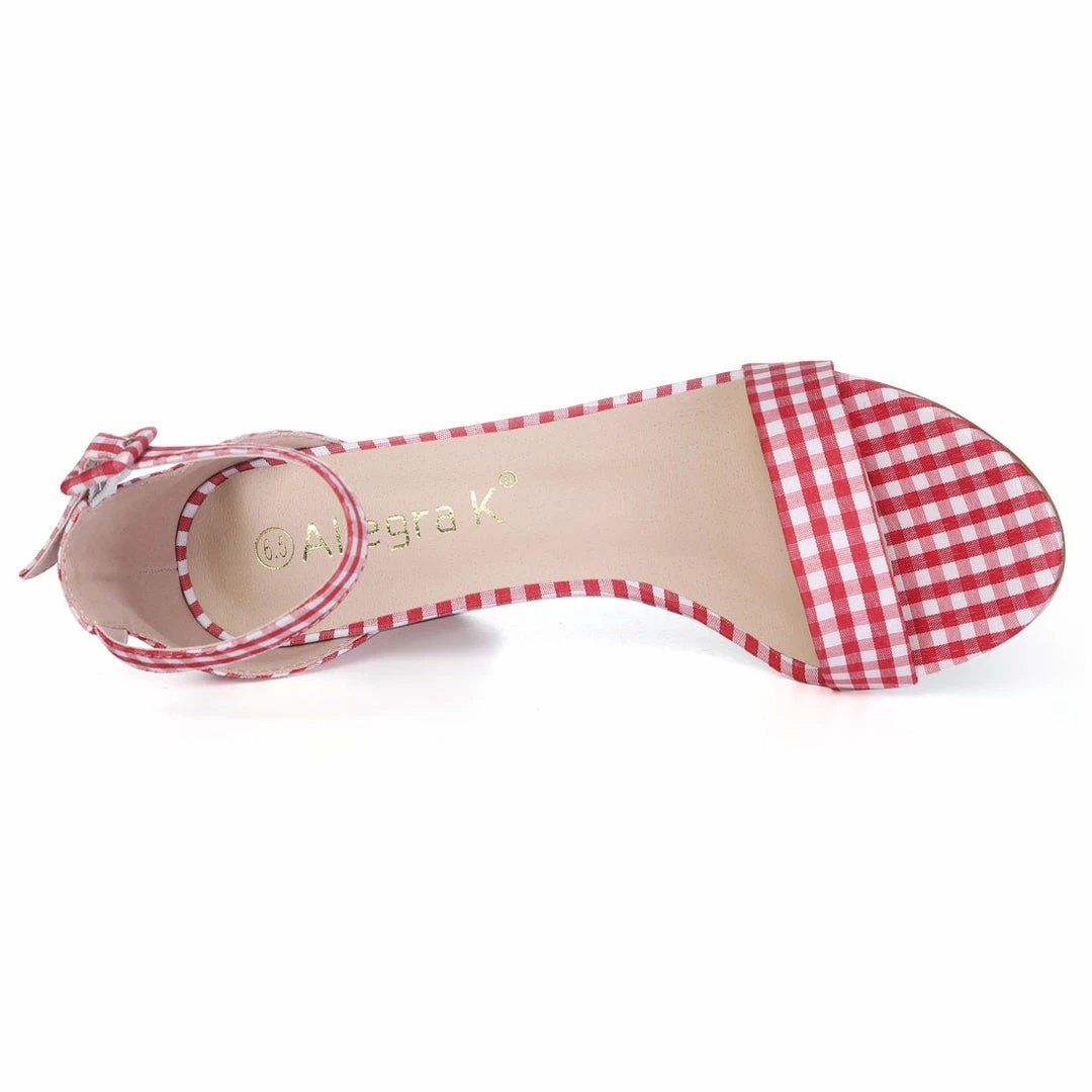 Allegra K Women Open Toe Block Heel Printed Ankle Strap Sandals Shoes 55 Allegra K Women Open Toe Block Heel Printed Ankle Strap Sandals Shoes