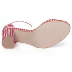 Allegra K Women Open Toe Block Heel Printed Ankle Strap Sandals Shoes 111 Allegra K Women Open Toe Block Heel Printed Ankle Strap Sandals Shoes