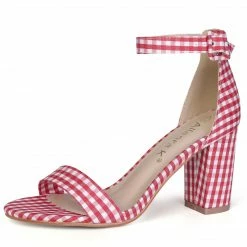 Allegra K Women Open Toe Block Heel Printed Ankle Strap Sandals Shoes 107 Allegra K Women Open Toe Block Heel Printed Ankle Strap Sandals Shoes