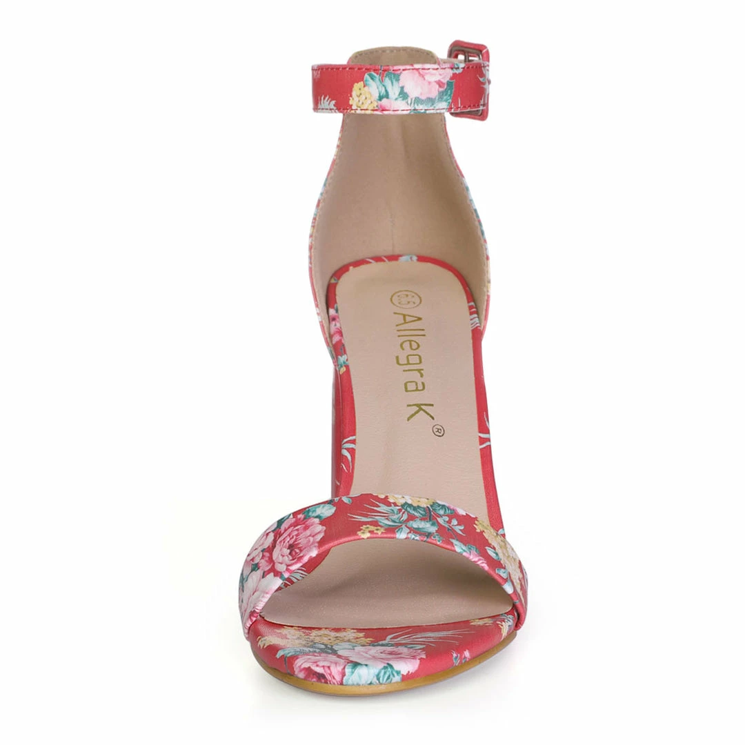 Allegra K Women Open Toe Block Heel Printed Ankle Strap Sandals Shoes 39 Allegra K Women Open Toe Block Heel Printed Ankle Strap Sandals Shoes