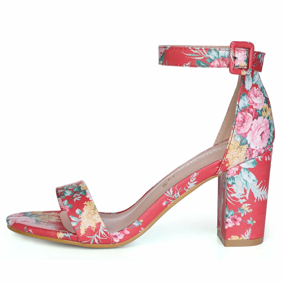 Allegra K Women Open Toe Block Heel Printed Ankle Strap Sandals Shoes 43 Allegra K Women Open Toe Block Heel Printed Ankle Strap Sandals Shoes