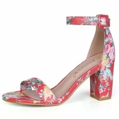 Allegra K Women Open Toe Block Heel Printed Ankle Strap Sandals Shoes 93 Allegra K Women Open Toe Block Heel Printed Ankle Strap Sandals Shoes