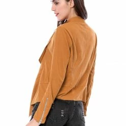 Allegra K Women's Moto Faux Suede Jacket Lightweight Open Front Lapel Draped Outwear Cardigan Clothing 108 Allegra K Women's Moto Faux Suede Jacket Lightweight Open Front Lapel Draped Outwear Cardigan Clothing