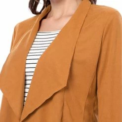 Allegra K Women's Moto Faux Suede Jacket Lightweight Open Front Lapel Draped Outwear Cardigan Clothing 110 Allegra K Women's Moto Faux Suede Jacket Lightweight Open Front Lapel Draped Outwear Cardigan Clothing